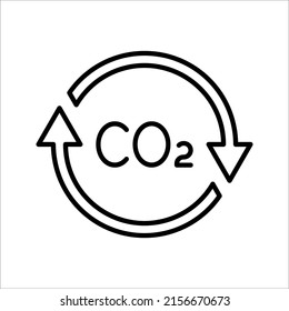 co2 emissions icon. carbon dioxide pollution. ecology and environment symbol. vector illustration on white background