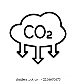 Symbol für CO2-Emissionen. Kohlendioxidemissionen. Umwelt- und Umweltsymbol. Vektorgrafik auf weißem Hintergrund