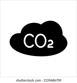 co2 emissions icon. carbon dioxide pollution. ecology and environment symbol. vector illustration on white background
