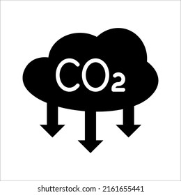 icono de emisiones de CO2. contaminación por dióxido de carbono. símbolo de ecología y medio ambiente. ilustración vectorial sobre fondo blanco