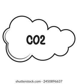 co2 emissions icon. carbon dioxide pollution. ecology and environment . Carbon emissions reduction icon vector symbol logo illustration line editable stroke flat design style isolated on white