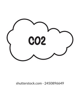co2 emissions icon. carbon dioxide pollution. ecology and environment . Carbon emissions reduction icon vector symbol logo illustration line editable stroke flat design style isolated on white