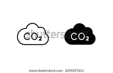 co2 emissions icon. carbon dioxide pollution. ecology and environment . Carbon emissions reduction icon vector symbol logo illustration line editable stroke flat design style isolated on white