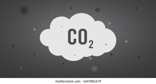 co2 emissions icon cloud vector flat, carbon dioxide emits symbol, smog pollution concept, smoke pollutant damage, contamination bubbles, garbage label