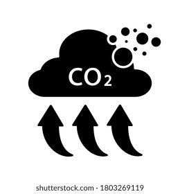Co2 Emissions Icon Cloud Vector Flat, Carbon Dioxide Emits Symbol,Flat design