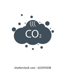 Co2 Emissions Icon Cloud Vector Flat, Carbon Dioxide Emits Symbol, Smog Pollution Concept, Smoke Pollutant Damage