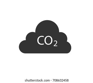Co2 emissions icon cloud vector flat, carbon dioxide emits symbol, smog pollution concept, smoke pollutant damage