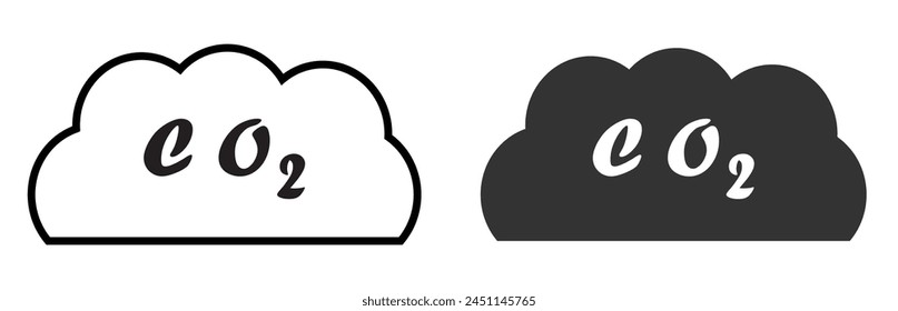 CO2 emissions icon. Ecology and environment symbol. Carbon emissions reduction icon vector symbol logo illustration line editable stroke flat design style. Vector illustration. Eps file 450.