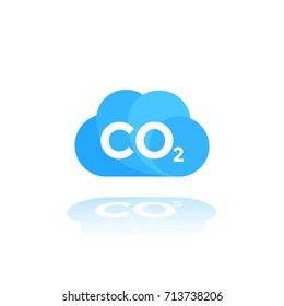 co2 emissions icon on white