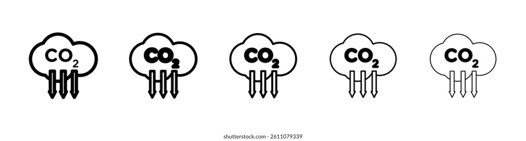 CO2 emissions icon Symbol mark in Outline style
