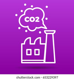 co2 emissions icon vector illustration  factory  and carbon dioxide emissions 