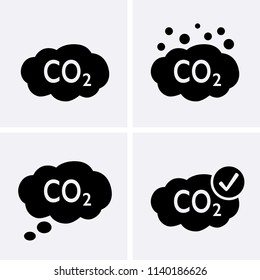 Co2 Emissions Icons. Vector Set