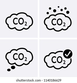 Co2 emissions Icons. Vector set