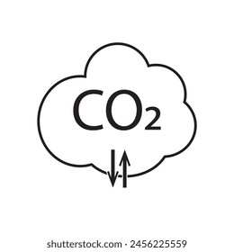  Emisiones de CO2 Icono de Vector Co2