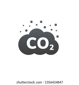 Vektorillustration der CO2-Emissionen Kohlenstoff-Gaswolke, Kohlendioxidverschmutzung. Weltweites ökologisches Abgasreinigungskonzept.