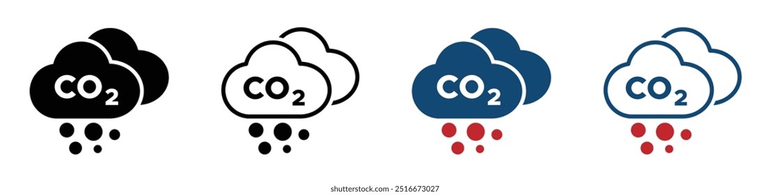 Conceitos de ícone do vetor de emissões de CO2