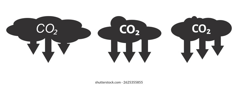 co2 emissions vector icon. co2 gas icon.