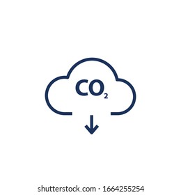 co2 emissions vector icon on white background