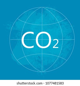 Co2 environment pollution concept, carbon dioxide Vector illustration