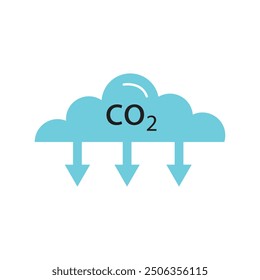 CO2 Environment Pollution Gas icon. co2 emissions icon. co2 gas reduction line icon.