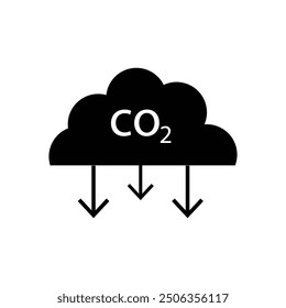 Icono del gas de la contaminación del medio ambiente del CO2. Icono de las emisiones de CO2. Icono de la línea de la reducción del gas del CO2.