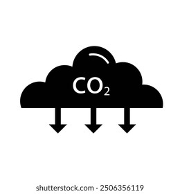 CO2 Environment Pollution Gas icon. co2 emissions icon. co2 gas reduction line icon.
