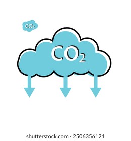 CO2 Environment Pollution Gas icon. co2 emissions icon. co2 gas reduction line icon.