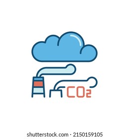 CO2 Factory Emissions vector Air Pollution concept modern icon or symbol