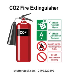 CO2 Fire Extinguisher Illustration Drawing vector Based