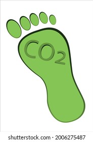 CO2 footprint against air pollution, vector graphic