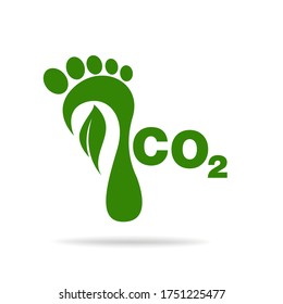 CO2 Footprint Concept Sign Icon Vector Illustration 