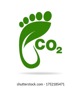 CO2 Footprint Concept Sign Icon Vector Illustration 