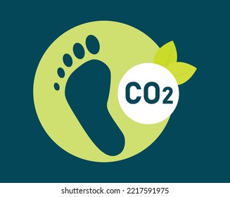 CO2 footprint concept sign, vector illustration
