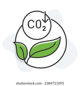 CO2 footprint reduction icon. Sustainability and Carbon Footprint Reduction Icon - Vector Illustration for Eco-Friendly Concepts