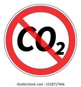 CO2 forbidden sign red frame