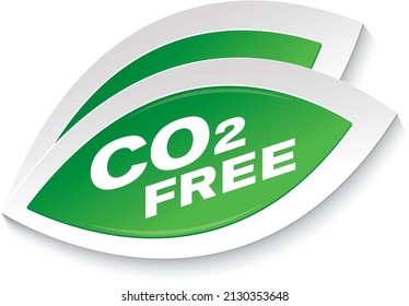 CO2 free leaf symbol ecology against the greenhouse effect