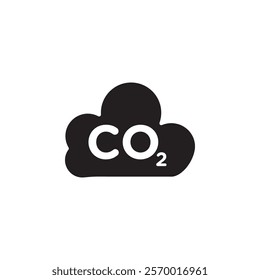 co2 gas carbon dioxide icon black and white vector outline sign