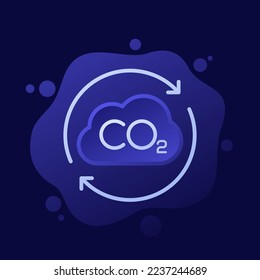 co2 gas, carbon dioxide offset icon, vector design