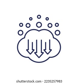 co2 gas, carbon emission reduction line icon