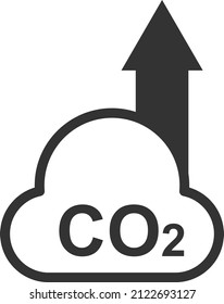 CO2 gas increase line icon vector 