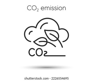 Co2 gas line icon. Carbon dioxide offset sign. Co2 emissions symbol. Illustration for web and mobile app. Line style carbon dioxide pollution icon. Save ecology and environment symbol. Vector