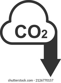 icono de línea de reducción de gas de co2