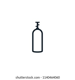 CO2 Gas Tank Outline Icon. Clipart Image Isolated On White Background