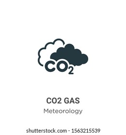 Co2 gas vector icon on white background. Flat vector co2 gas icon symbol sign from modern meteorology collection for mobile concept and web apps design.