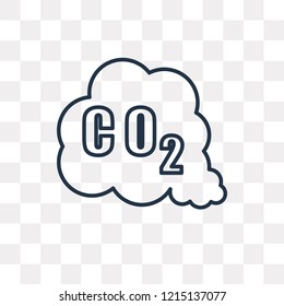 CO2 Gas vector outline icon isolated on transparent background, high quality linear CO2 Gas transparency concept can be used web and mobile