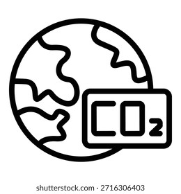 Icono del calentamiento global del Co2. Icono de Vector de calentamiento global de Co2 para Diseño web aislado sobre fondo blanco