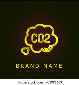 Co2 golden metallic logo