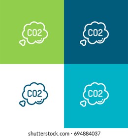 Co2 green and blue material color minimal icon or logo design