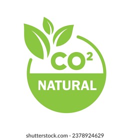 CO2 green stamp carbon free, air pollution industrial production eco friendly isolated sign