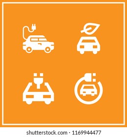 co2 icon. 4 co2 vector set. electric car icons for web and design about co2 theme